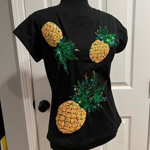Sequin Pineapple Short Sleeve Tee